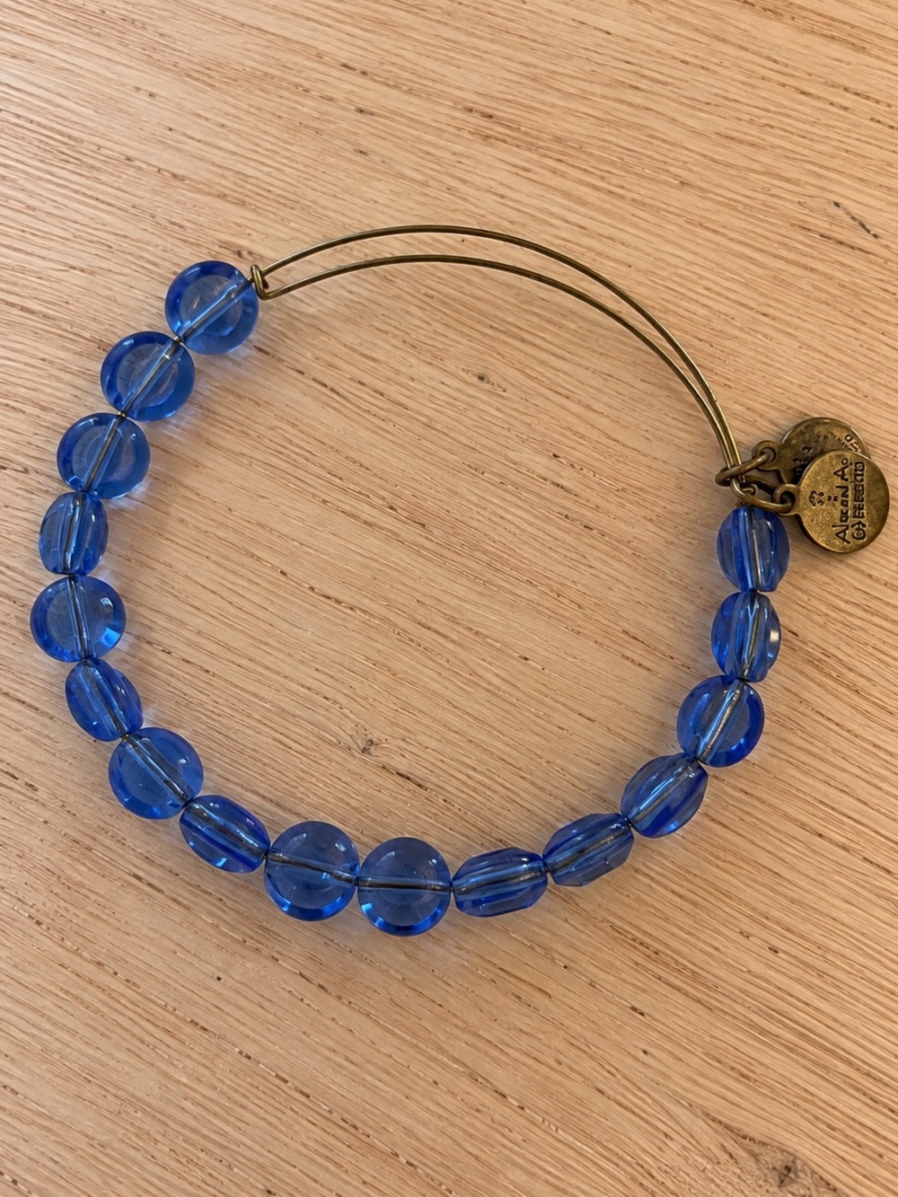 ALEX AND ANI Sapphire Luxe Bead Vintage Bangle Bracelet